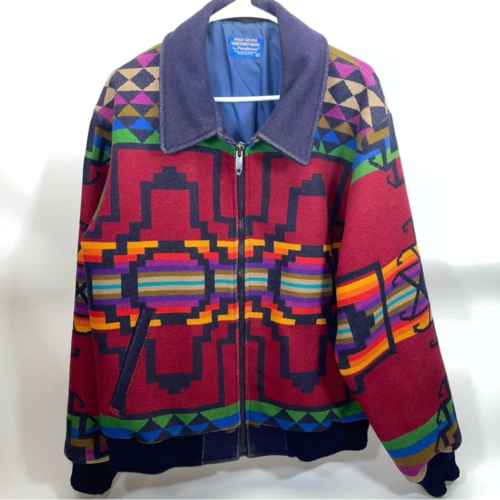 Pendleton Multicolor Geometric Bomber Jacket - Picture 2 of 14